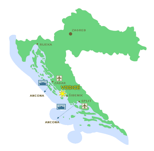 vodice karta hrvatske Sunset Villa : Vodice : Apartmani : Croatia : Iznajmljivanje  vodice karta hrvatske