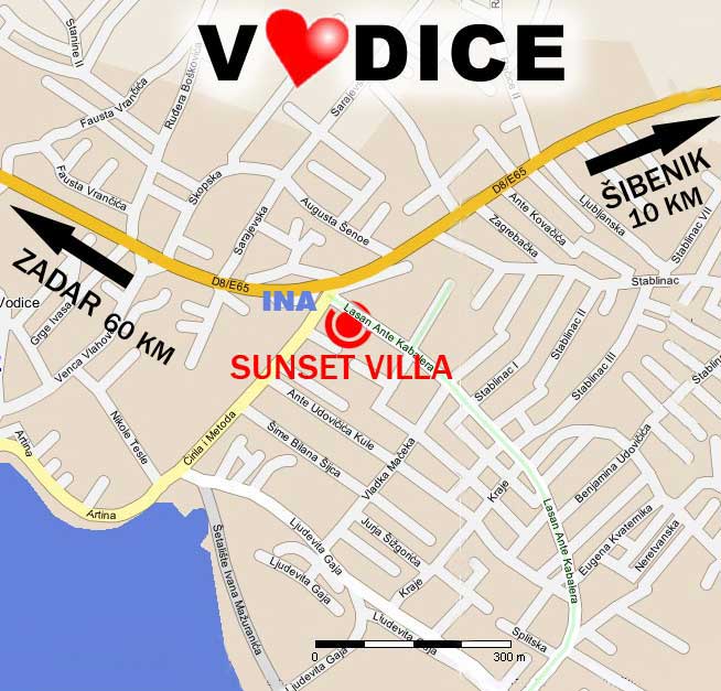 vodice karta hrvatske Sunset Villa : Vodice : Apartmani : Croatia : Iznajmljivanje  vodice karta hrvatske